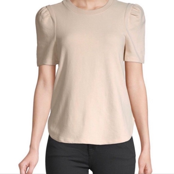 Club Monaco Cream Dieorna Princess Short Sleeve Terry Top Size Medium - Picture 3 of 11